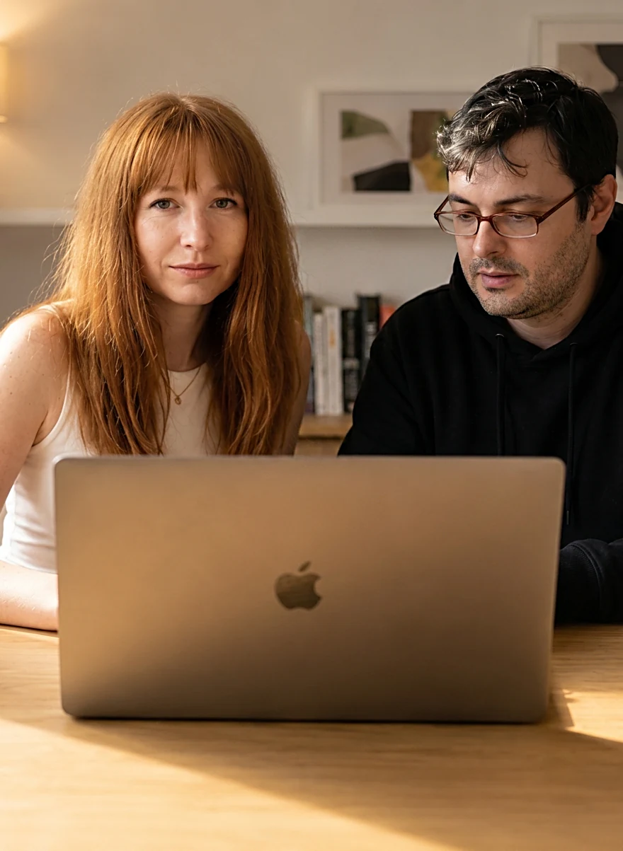 Kate and Eugene, the two-person team building Octi Flow in Barcelona